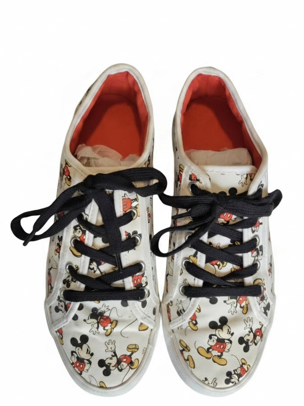 Disney Mickey Mouse All-Over Print White Canvas Sneakers Low Top